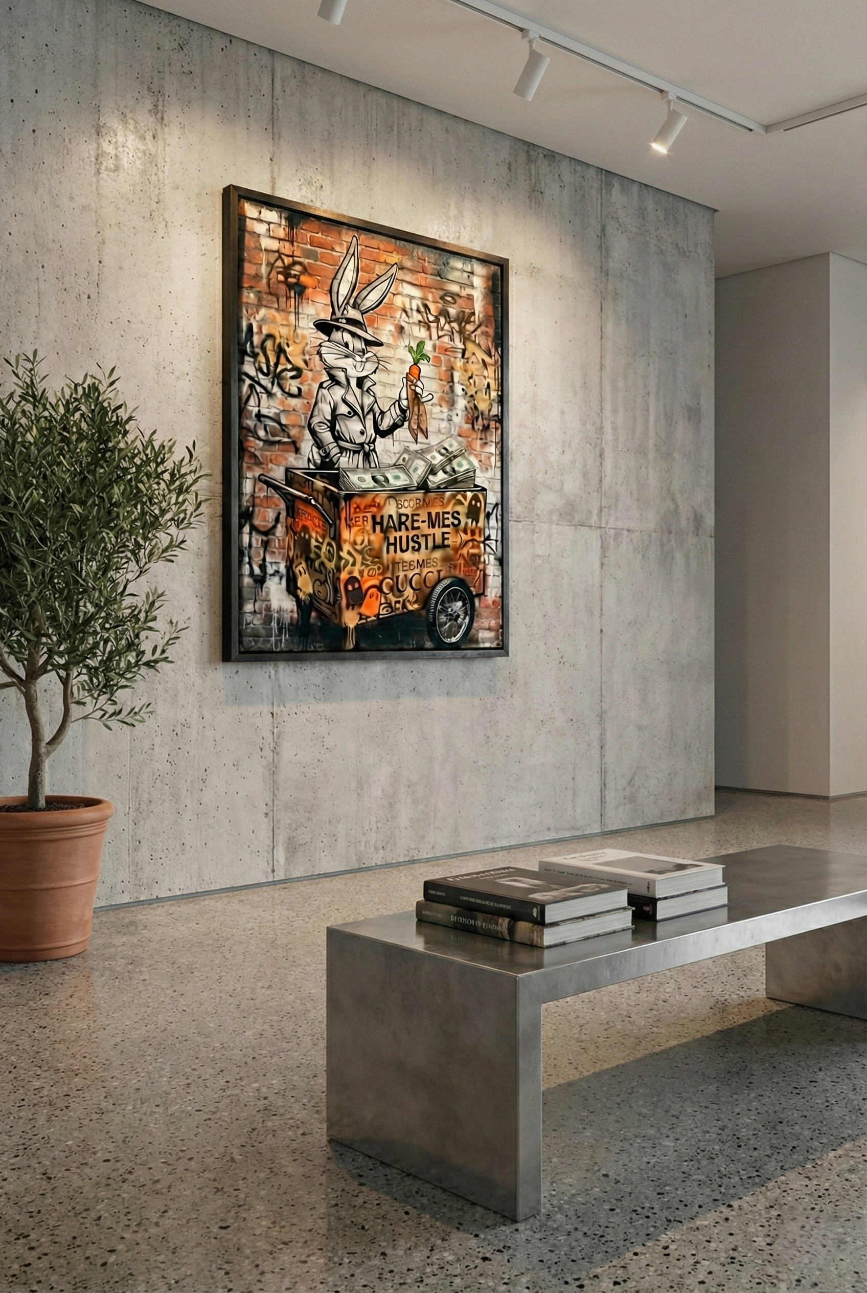 "Hare-mes Hustle" | Luxury Graffiti Art by BRZK